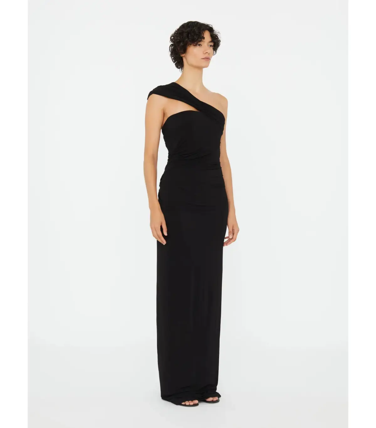 Christopher Esber Beach Glass Draped Jersey Strapless Maxi Dress Black Size AU 6 - Image 3