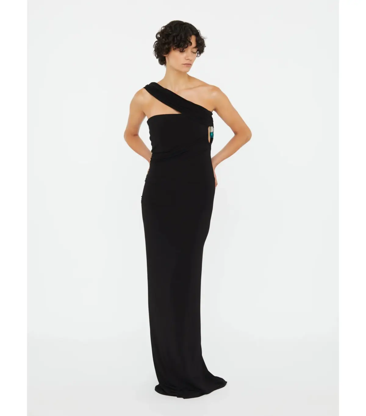 Christopher Esber Beach Glass Draped Jersey Strapless Maxi Dress Black Size AU 8 - Image 4