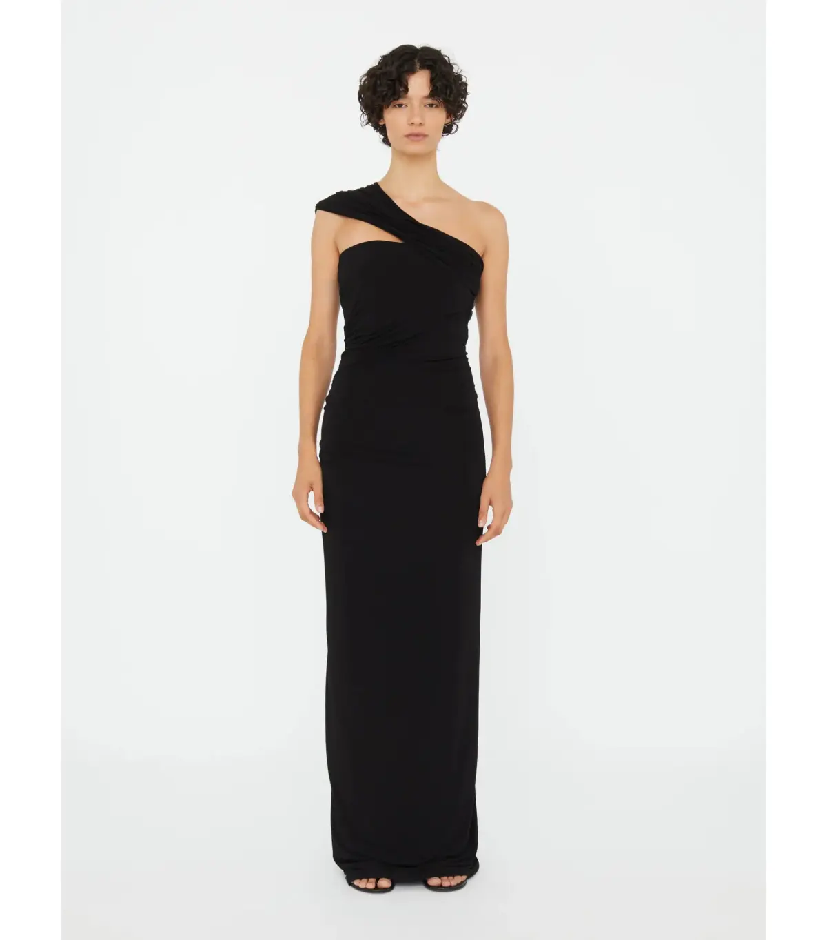 Christopher Esber Beach Glass Draped Jersey Strapless Maxi Dress Black Size AU 8 - Image 1
