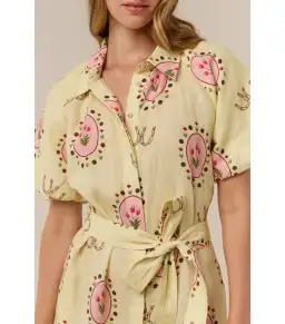 Palm Noosa Marla Maxi Dress in Savanna Tile Yellow Size AU 8 for rent on The Volte - image 3