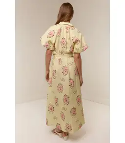 Palm Noosa Marla Maxi Dress in Savanna Tile Yellow Size AU 8 for rent on The Volte - image 4