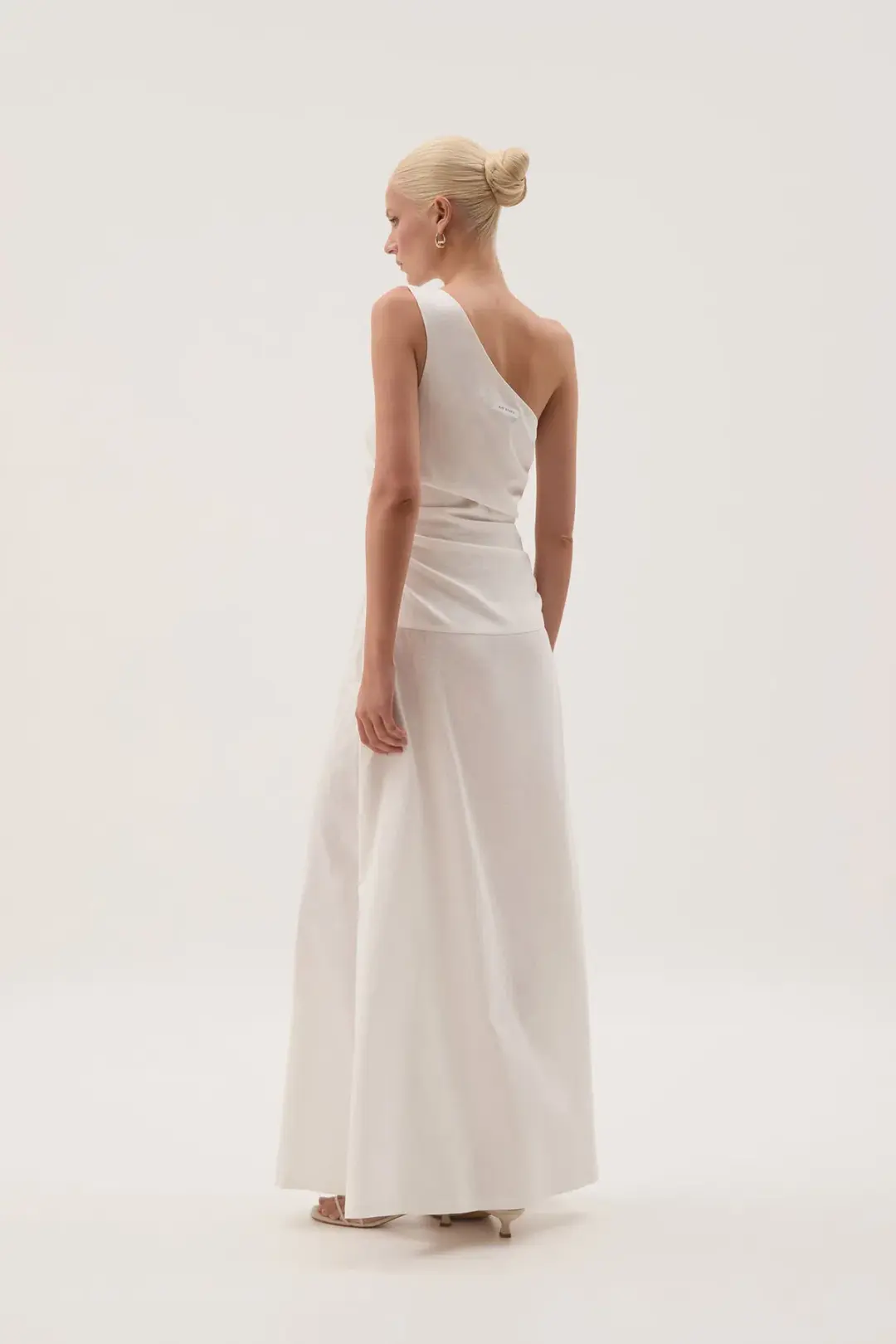 Aje White Daze One Shoulder Maxi Dress White Size AU 6 for rent on The Volte - main image