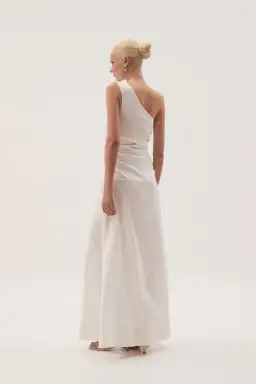 Aje White Daze One Shoulder Maxi Dress White Size AU 6 for rent on The Volte - image 5