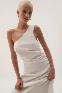 Aje White Daze One Shoulder Maxi Dress White Size AU 6 for rent on The Volte - image 2