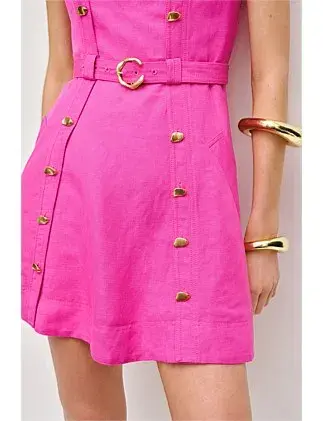 Aje Prisma Utility Mini Dress Pink Size 14 for rent on The Volte - main image