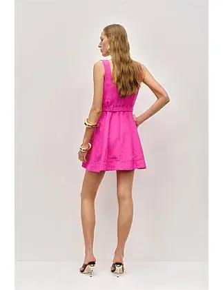 Aje Prisma Utility Mini Dress Pink Size 14 for rent on The Volte - main image
