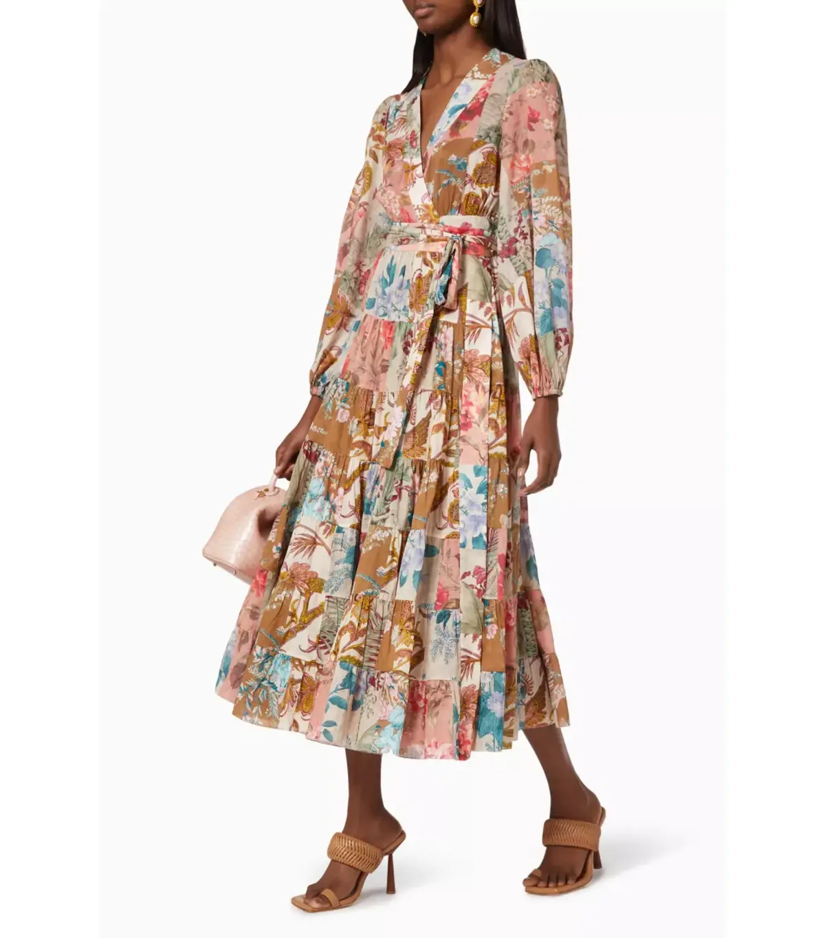 Zimmermann Cassia Patch Wrap Midi Dress Print Size 1 / AU 10 - Image 2