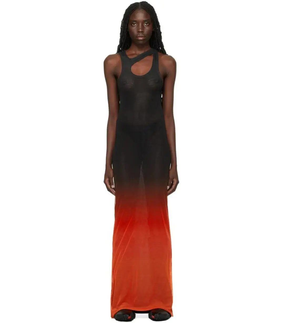 Ottolinger Gradient Maxi Dress Black/Red Size S / AU 8 for rent on The Volte - main image