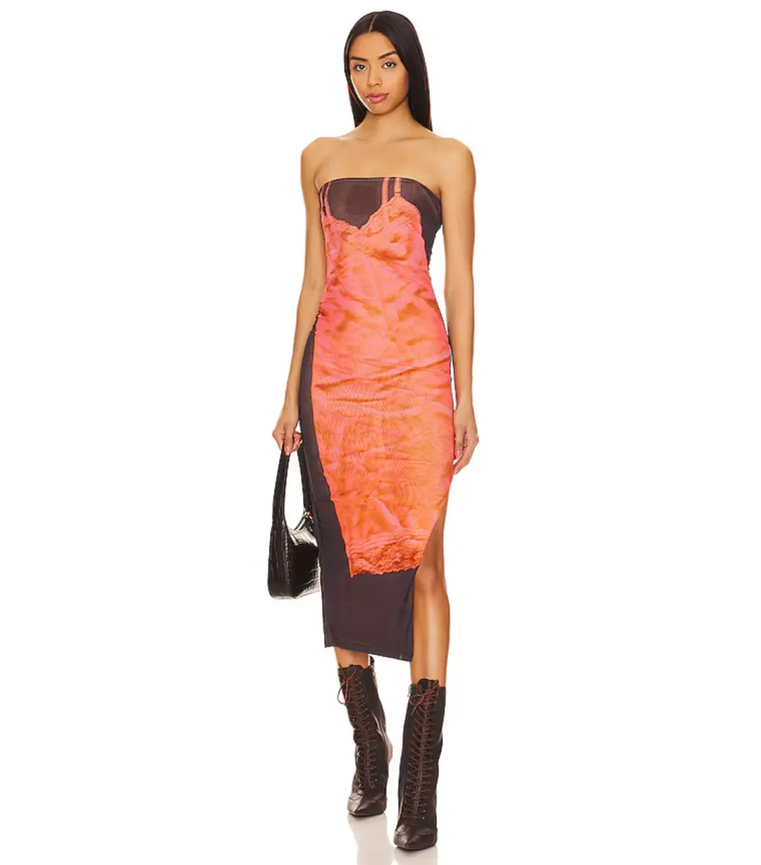 Miaou Lila Midi Dress Lingerie Print Size XS / AU 6 for rent on The Volte - main image