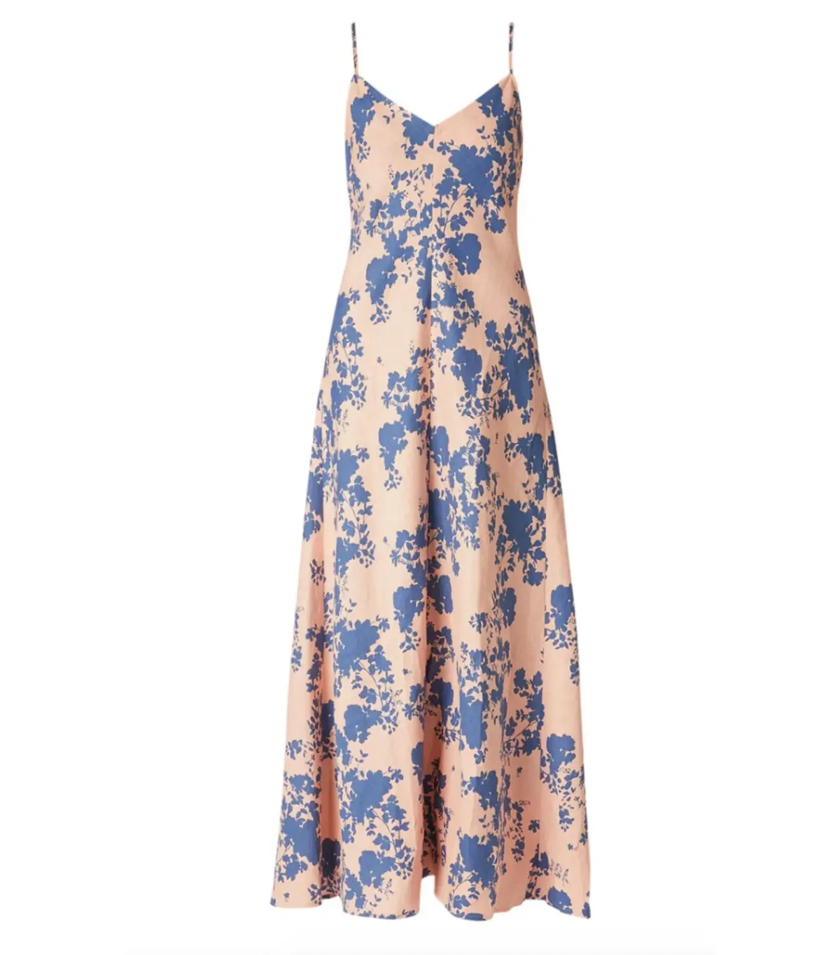 Scanlan Theodore Linen Floral Slip Maxi Dress Coral Size AU 6 - Image 4