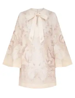 Zimmermann Tie Neck Tunic Dress Mermaid Toile Size 0 for rent on The Volte - image 1