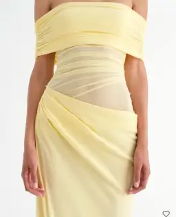 BENNI Nico Off Shoulder Maxi Dress Butter 14 for rent on The Volte - image 4