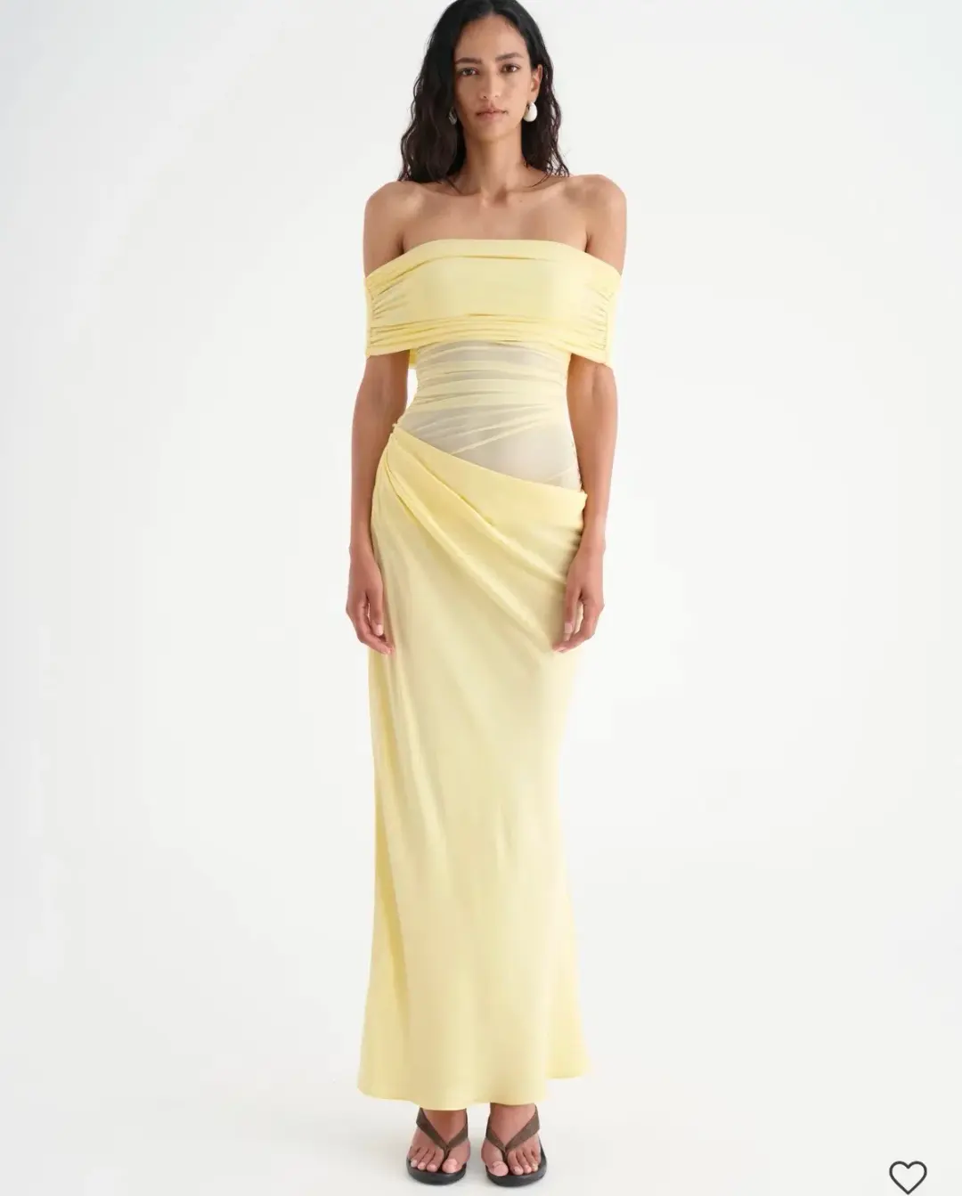BENNI Nico Off Shoulder Maxi Dress Butter 14 for rent on The Volte - main image
