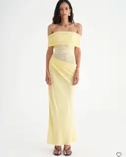 BENNI Nico Off Shoulder Maxi Dress Butter 14 for rent on The Volte - image 1