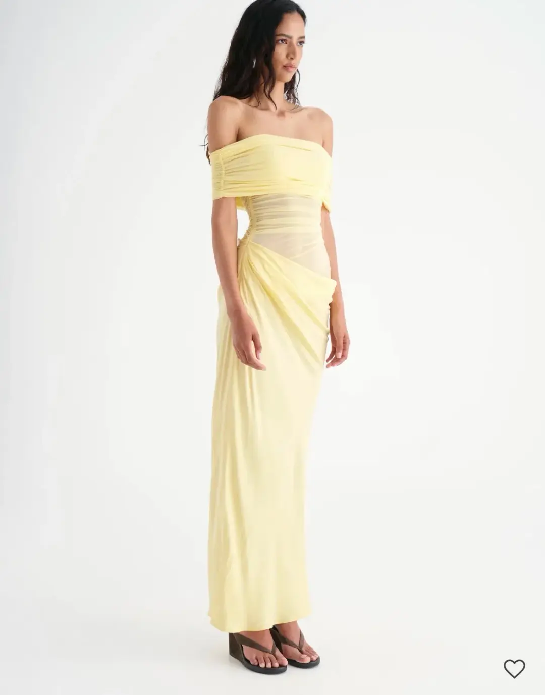 BENNI Nico Off Shoulder Maxi Dress Butter 14 for rent on The Volte - main image