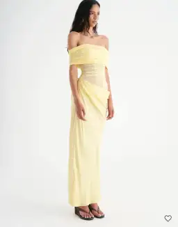 BENNI Nico Off Shoulder Maxi Dress Butter 14 for rent on The Volte - image 2