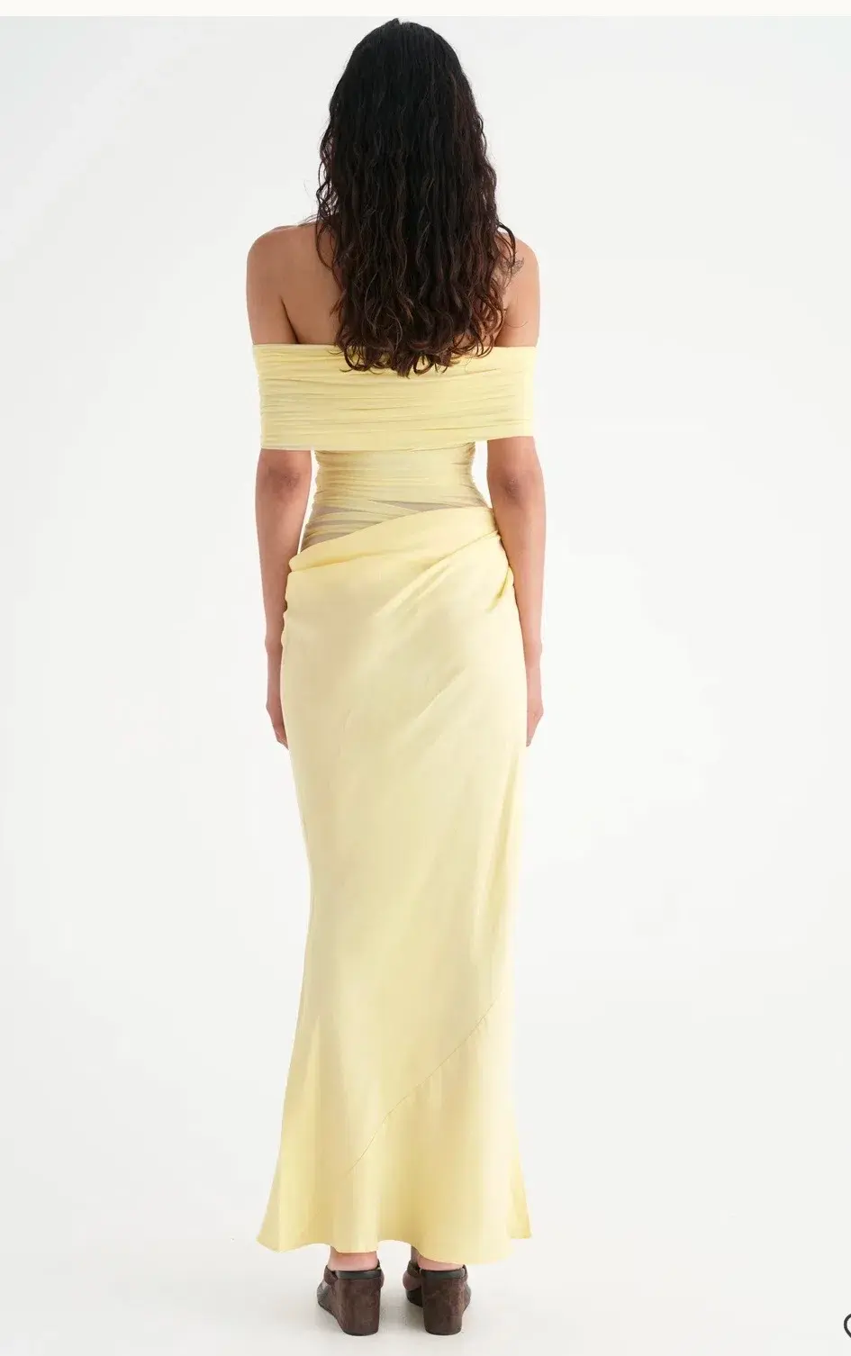 BENNI Nico Off Shoulder Maxi Dress Butter 14 for rent on The Volte - main image