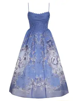 Zimmermann Rebellion Beaded Picnic Midi Dress Blue Mermaid Size 0 / AU 8 for rent on The Volte - image 3