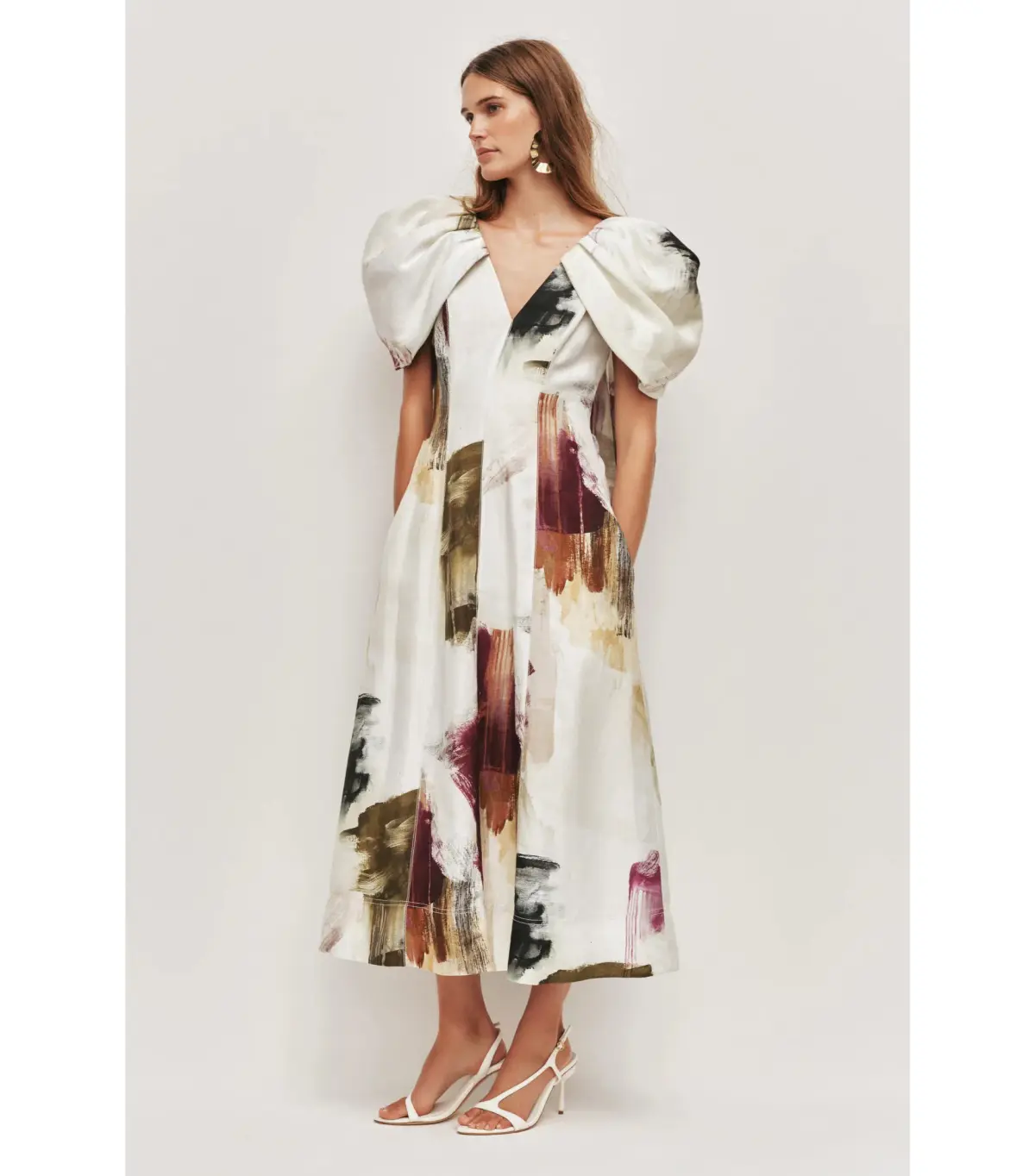 Aje Bisou Midi Dress Impressionist Size AU 10  - Image 1