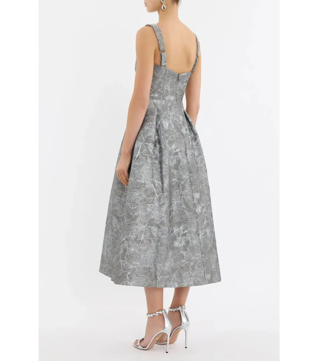 Rebecca Vallance Sterling Midi Dress Grey Size AU 12 for rent on The Volte - main image