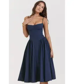 House of CB Samaria Corset Sundress French Navy Size L / AU 12 for rent on The Volte - image 2