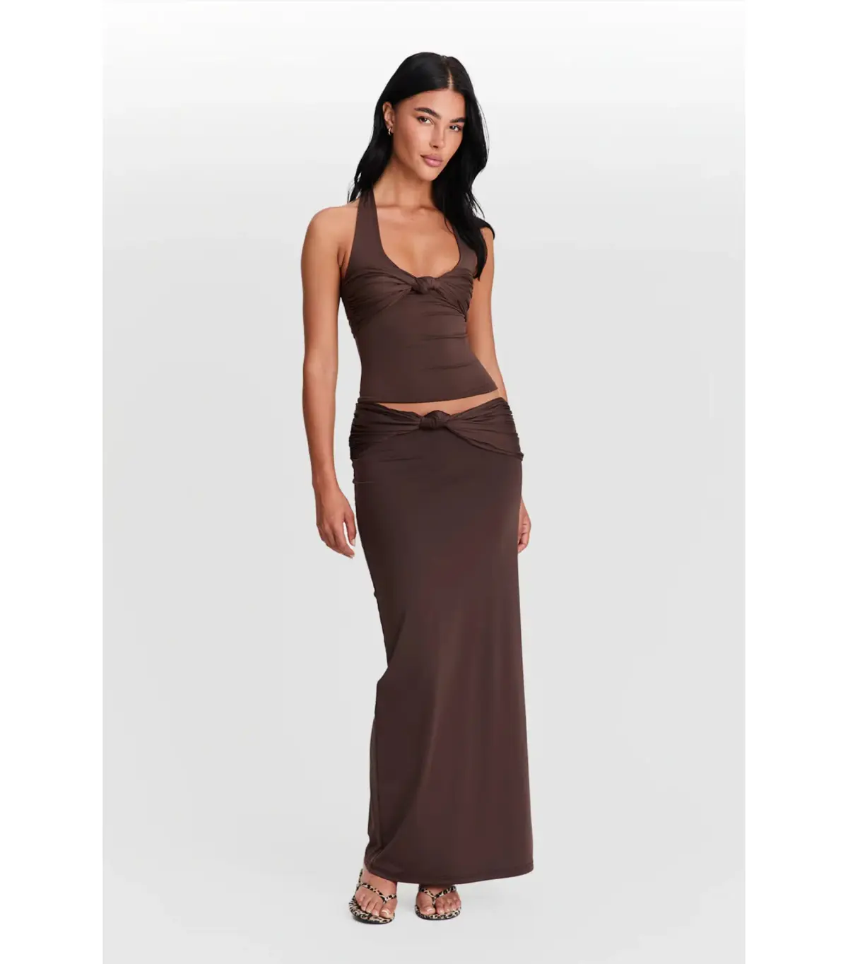 Sasha Therese Mila Skirt and Blair Top Set Chocolate Brown Size AU 4 - Image 1