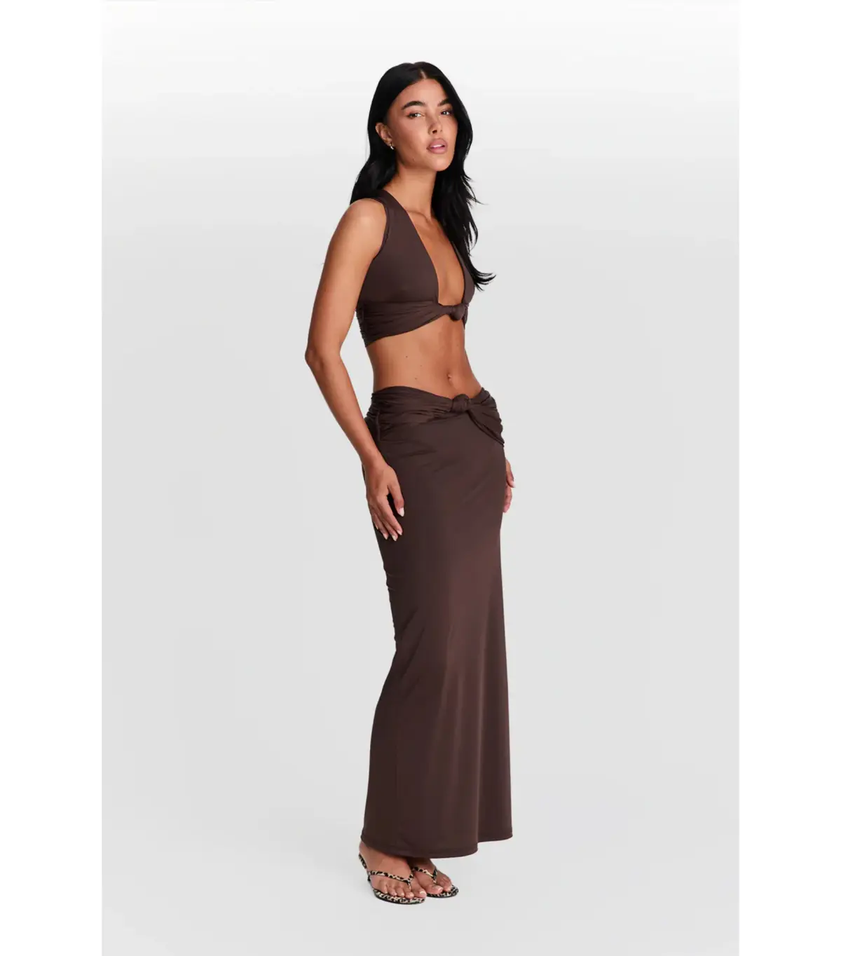 Sasha Therese Mila Skirt and Blair Top Set Chocolate Brown Size AU 4 - Image 2