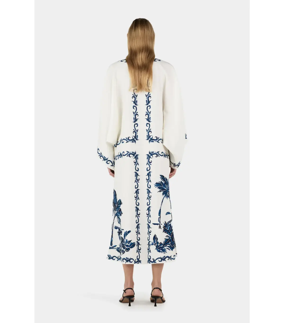 Hansen And Gretel Kiera Kaftan Midi Dress Hawaii Blue Size AU 10 - Image 5
