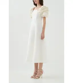 Aje Twyla Midi Dress Ivory Size AU 8 for rent on The Volte - image 3