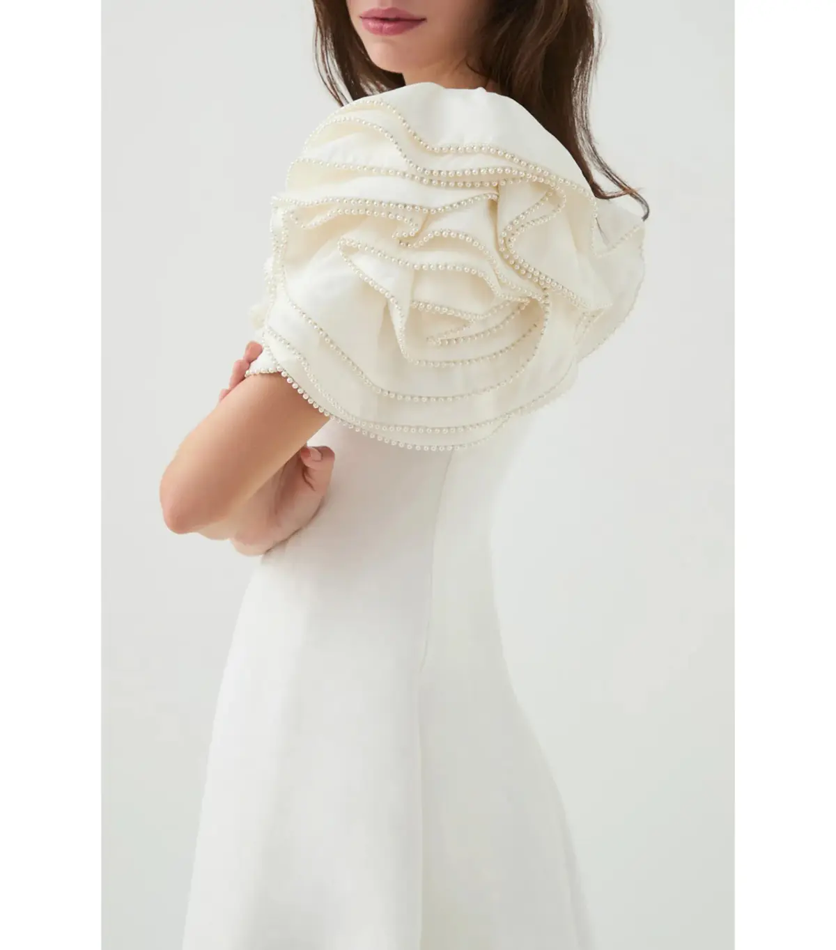 Aje Twyla Midi Dress Ivory Size AU 8 - Image 4