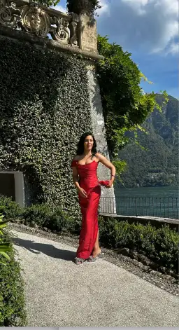 Sau Lee Jackson Jacquard Maxi Gown Red Size AU 8 for rent on The Volte - image 5