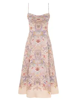 Zimmermann Rebellion Tuck Midi Dress Blue Floral Size 2 / AU 12 for rent on The Volte - image 1