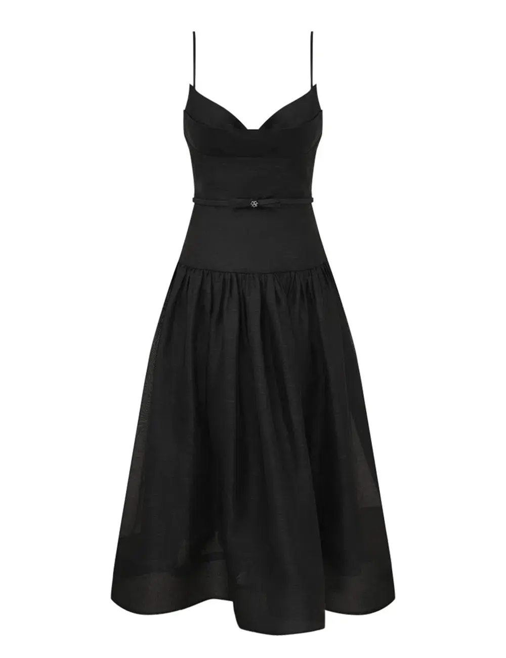 Zimmermann Rebellion Fitted Picnic Midi Dress Black Size 2 AU 12 for rent on The Volte - main image