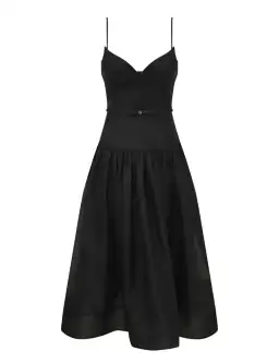 Zimmermann Rebellion Fitted Picnic Midi Dress Black Size 2 AU 12 for rent on The Volte - image 1