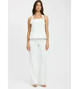 Kookai Ariel Buckle Halter Top and Pants Set White Size AU 10 for rent on The Volte - image 1