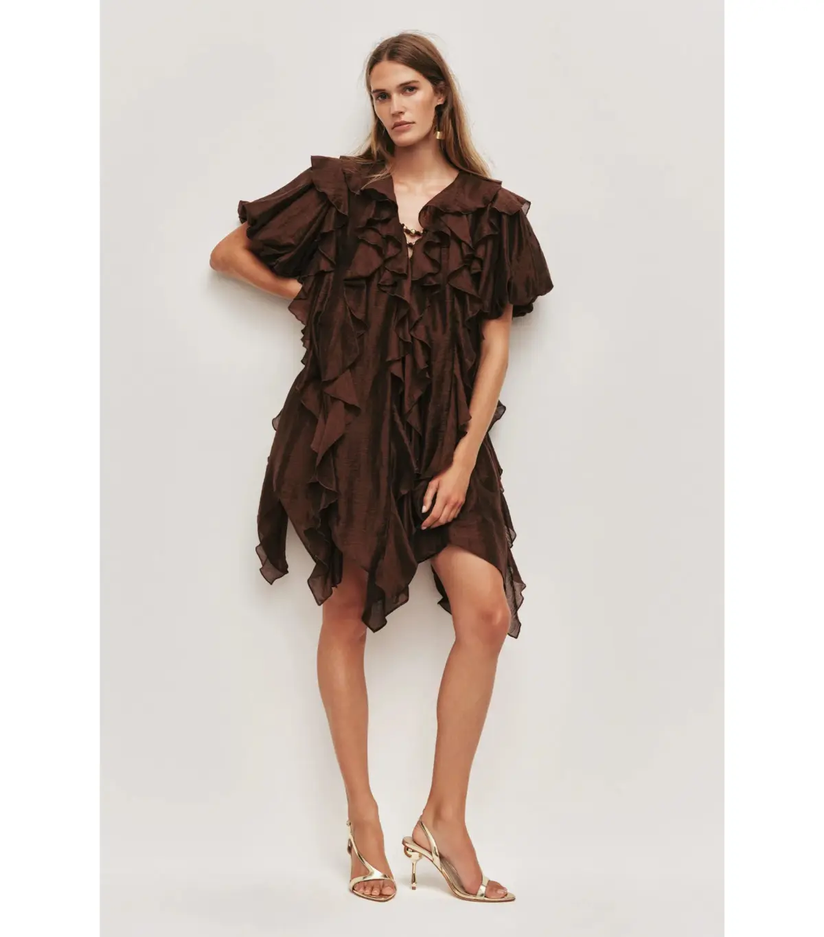 Aje Voyager Mini Dress Chocolate Size AU 12 - Image 1