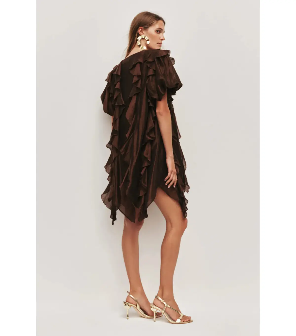Aje Voyager Mini Dress Chocolate Size AU 12 - Image 2