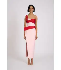 Eliya The Label Cartia Midi Dress Pink Size AU 8 for rent on The Volte - image 1