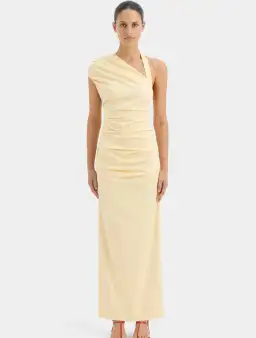 SIR THE LABEL Giacomo Gathered Gown in Butter Yellow Size 10 for rent on The Volte - image 1