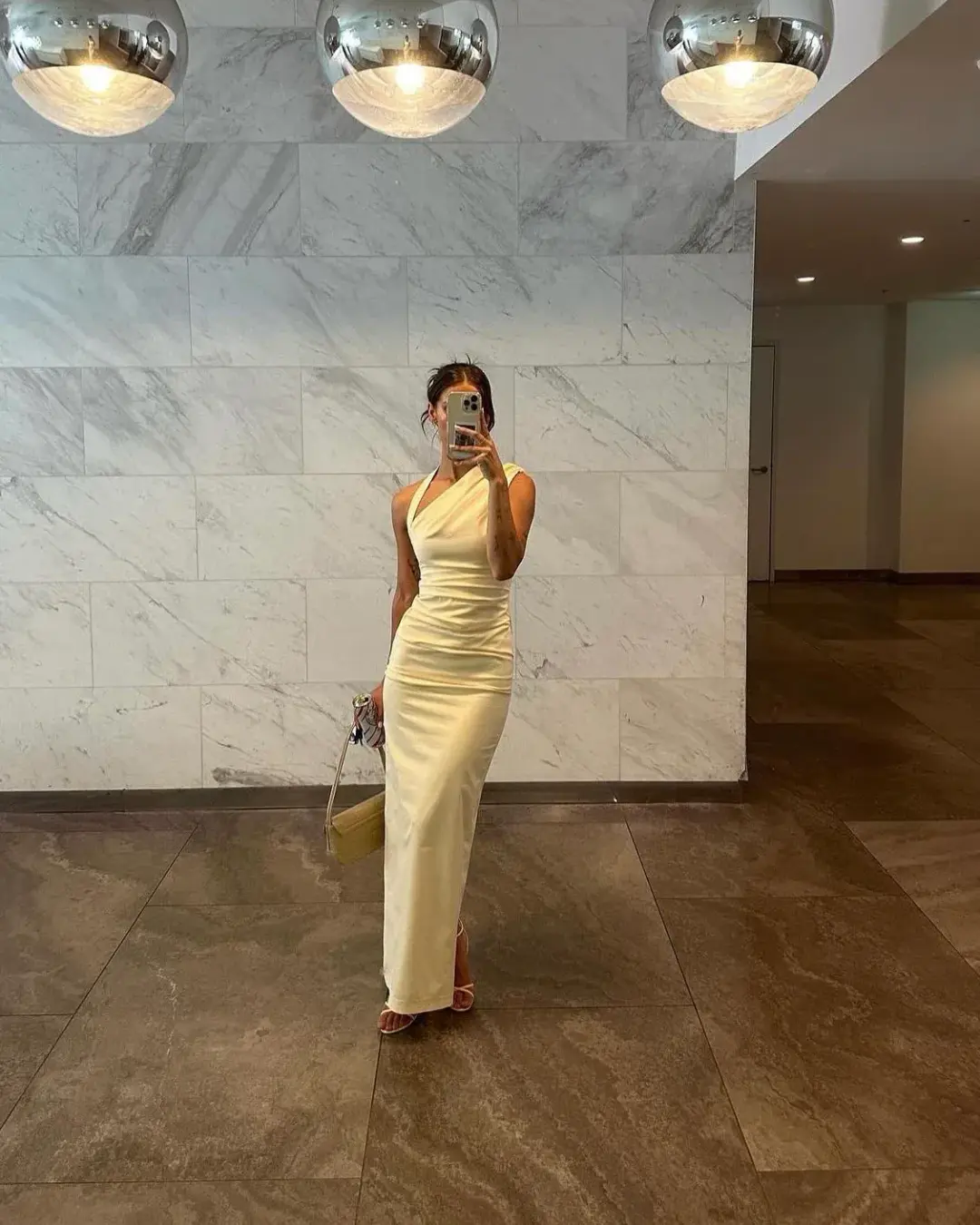 SIR THE LABEL Giacomo Gathered Gown in Butter Yellow Size 10 for rent on The Volte - main image