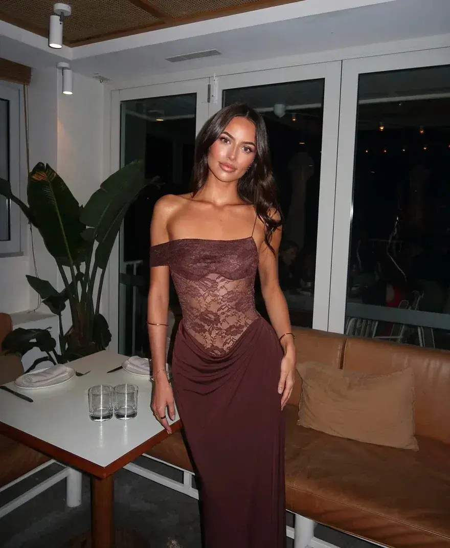 Natalie Rolt Sloane Maxi Dress in Brown Size 0/ AU 6 for rent on The Volte - main image