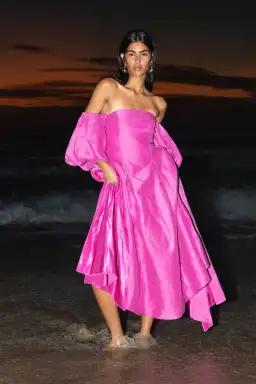 AJE INCARNATION MIDI DRESS MAGENTA SIZE 14 for rent on The Volte - image 7