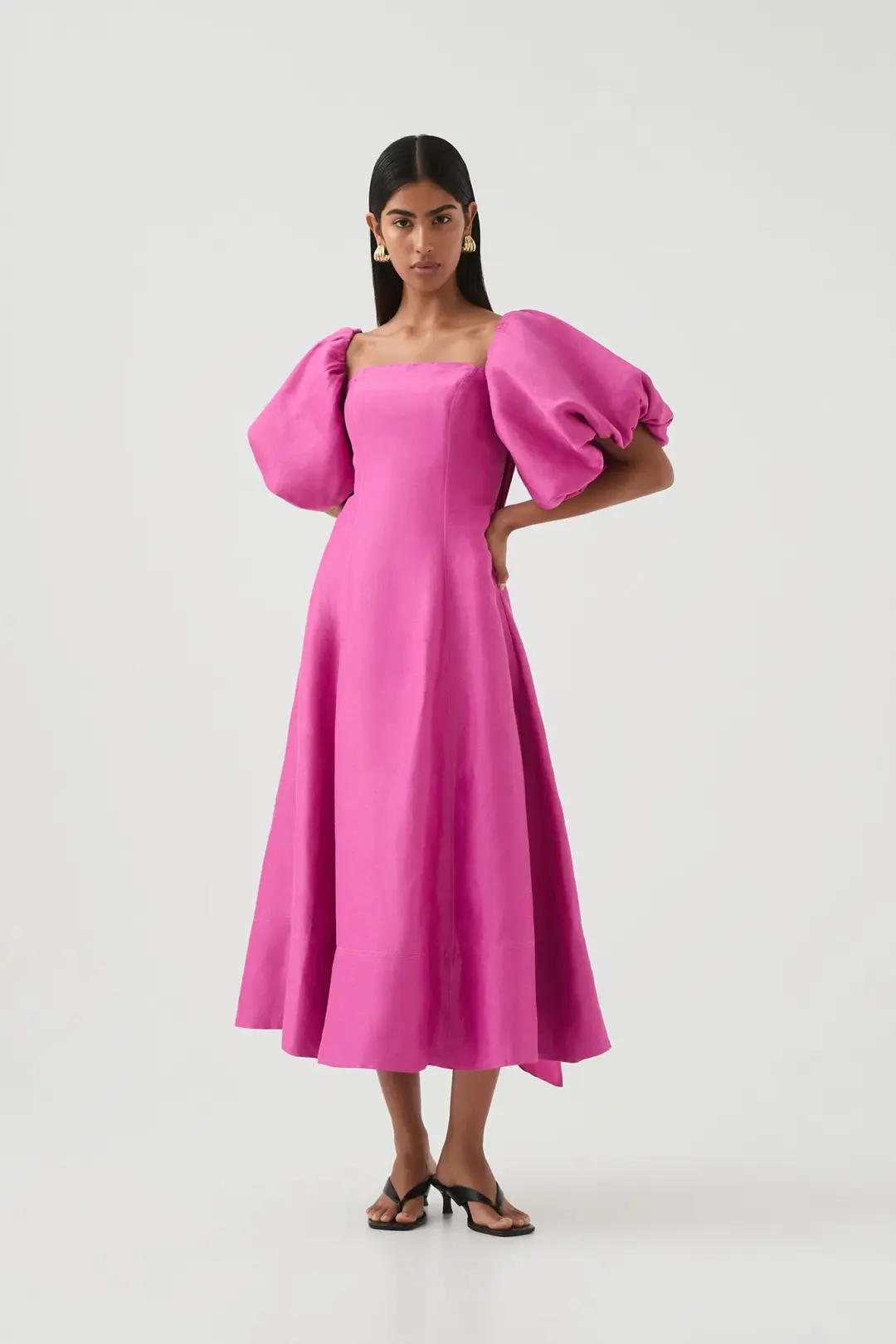 AJE INCARNATION MIDI DRESS MAGENTA SIZE 14 for rent on The Volte - main image