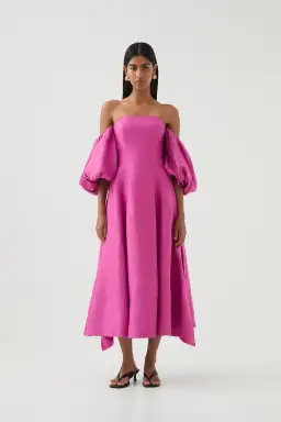 AJE INCARNATION MIDI DRESS MAGENTA SIZE 14 for rent on The Volte - image 1