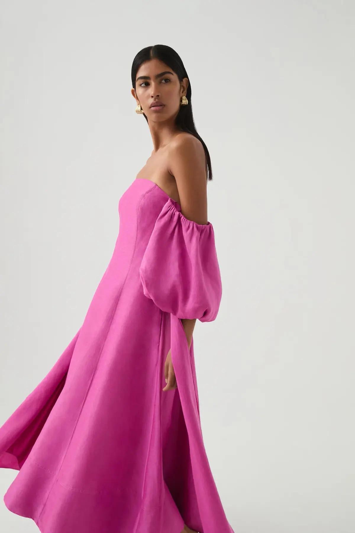 AJE INCARNATION MIDI DRESS MAGENTA SIZE 14 - Image 3