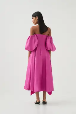 AJE INCARNATION MIDI DRESS MAGENTA SIZE 14 for rent on The Volte - image 5