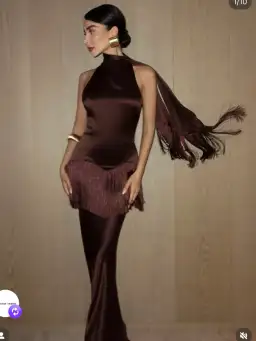 De Le vali KHAMSIN MAXI DRESS IN CEDAR SILK SATIN size 6 for rent on The Volte - image 1