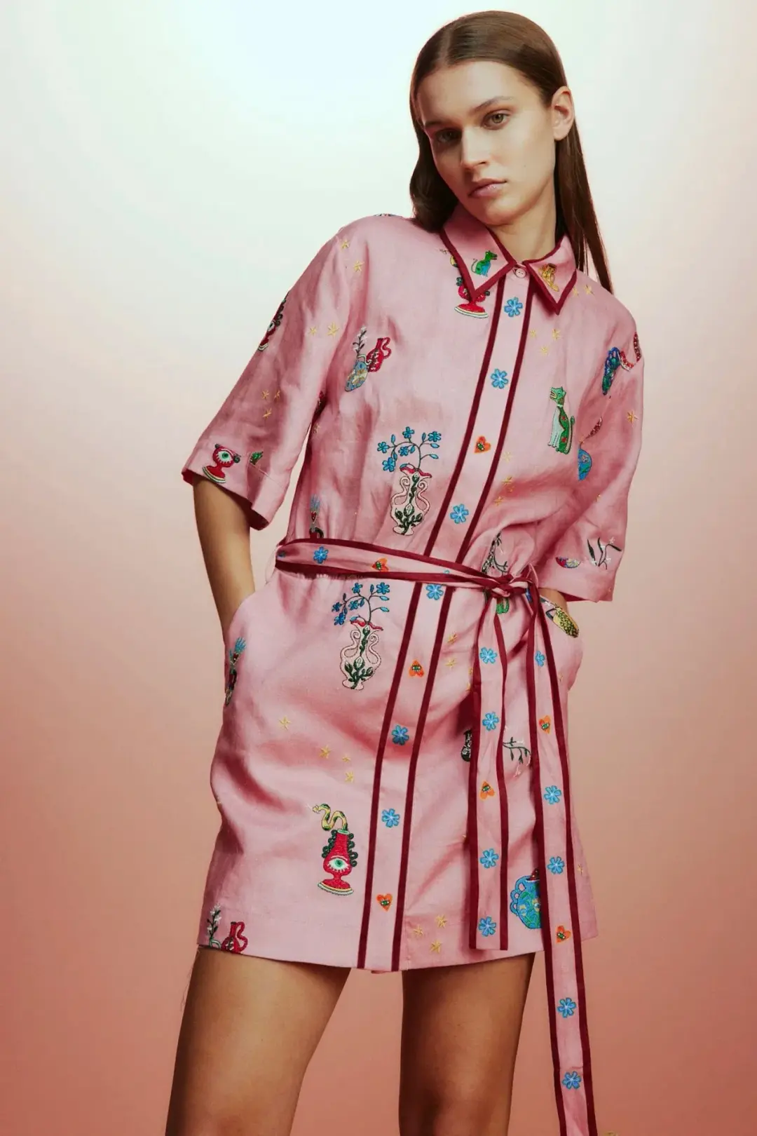 Alemais Timmy Embroidered Mini Dress for rent on The Volte - main image