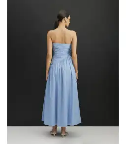 Aere Kiera Strapless Midi Dress in Blue Size AU 8 for rent on The Volte - image 2