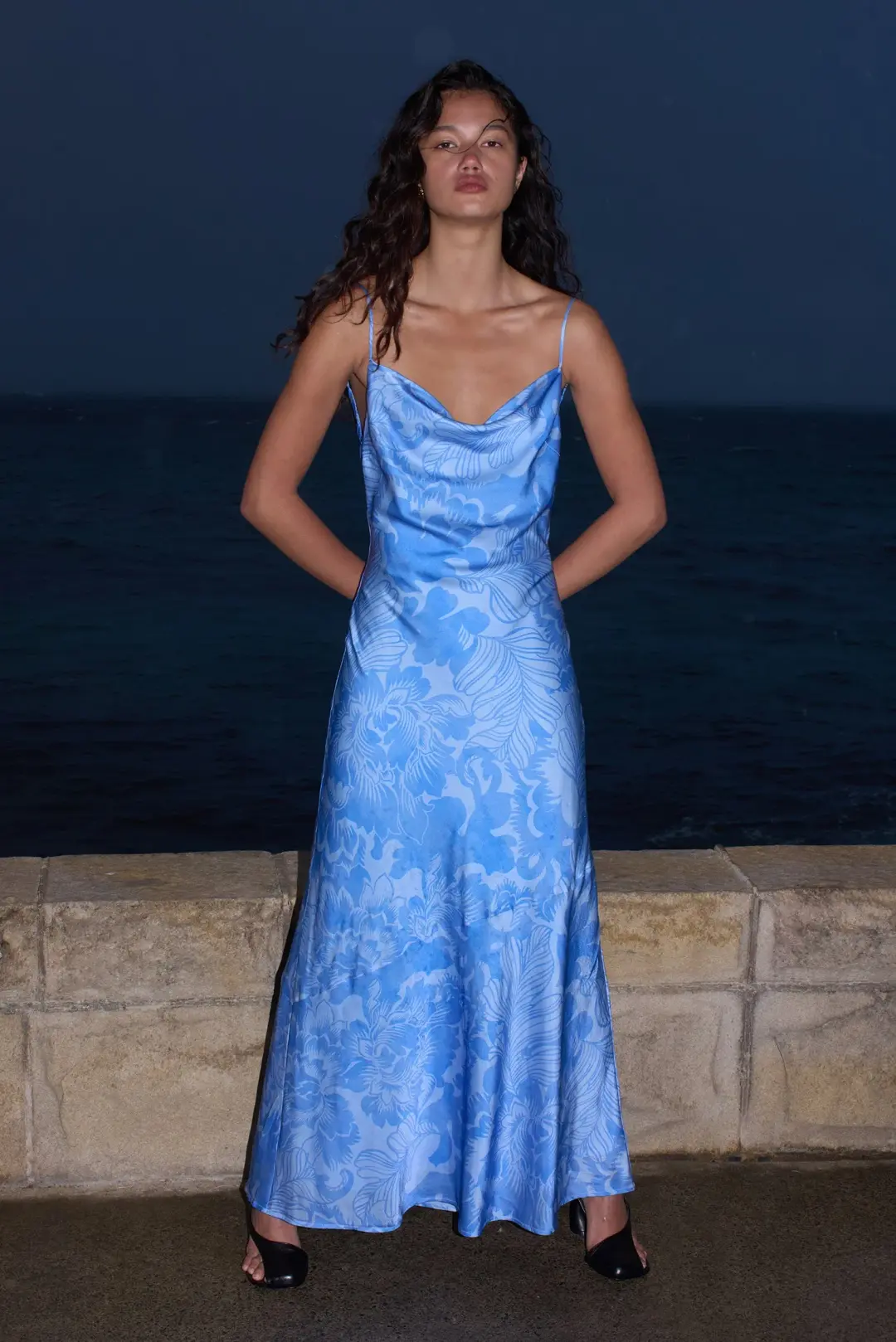 Hansen And Gretel Florencia Midi Dress Crush Blue Size 8 for rent on The Volte - main image